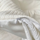 Paturica bebe din satin si material tricotat cu pilota si fundita, milky (5)